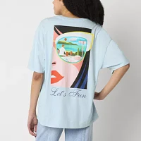 Juniors The White Lotus Hotel Oversized Tee Womens Crew Neck Short Sleeve Graphic T-Shirt