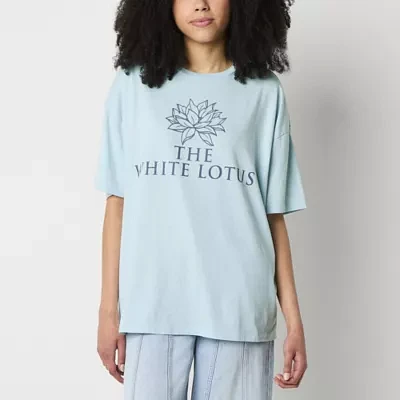 Juniors The White Lotus Hotel Oversized Tee Womens Crew Neck Short Sleeve Graphic T-Shirt