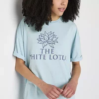 Juniors The White Lotus Hotel Oversized Tee Womens Crew Neck Short Sleeve Graphic T-Shirt