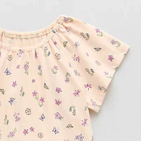 Okie Dokie Toddler & Little Girls Short Sleeve Drop Waist Dress