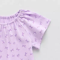 Okie Dokie Toddler & Little Girls Short Sleeve Drop Waist Dress