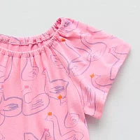 Okie Dokie Toddler & Little Girls Short Sleeve Drop Waist Dress