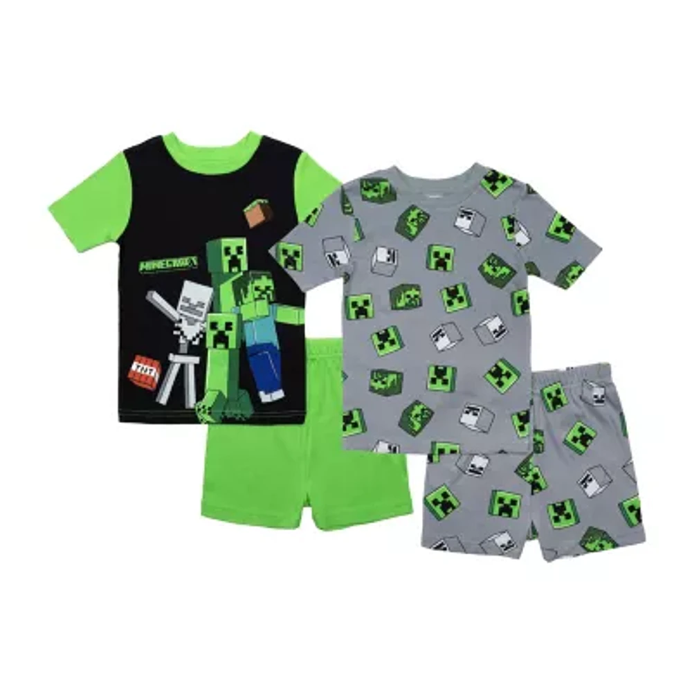 Little & Big Boys Minecraft 4-pc. Pajama Set