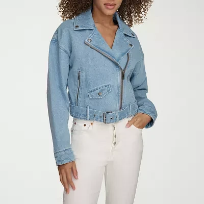 Levi's® Midweight Denim Belted Wind Resistant Womens Motorcycle Jacket