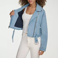 Levi's® Midweight Denim Belted Wind Resistant Womens Motorcycle Jacket