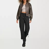Levi's Faux Leather Wind Resistant Water Midweight Womens Bomber Jacket