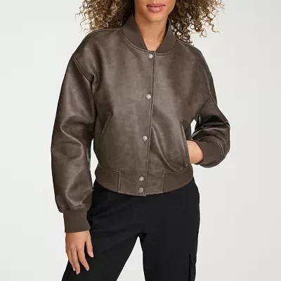 Levi's Faux Leather Wind Resistant Water Midweight Womens Bomber Jacket