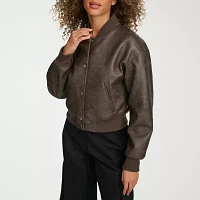Levi's Faux Leather Wind Resistant Water Midweight Womens Bomber Jacket