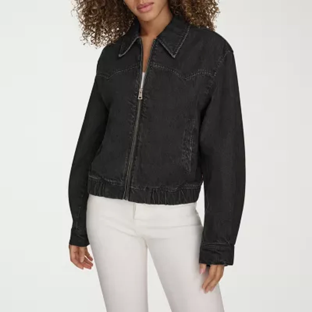 Levi's Denim Wind Resistant Midweight Womens Bomber Jacket