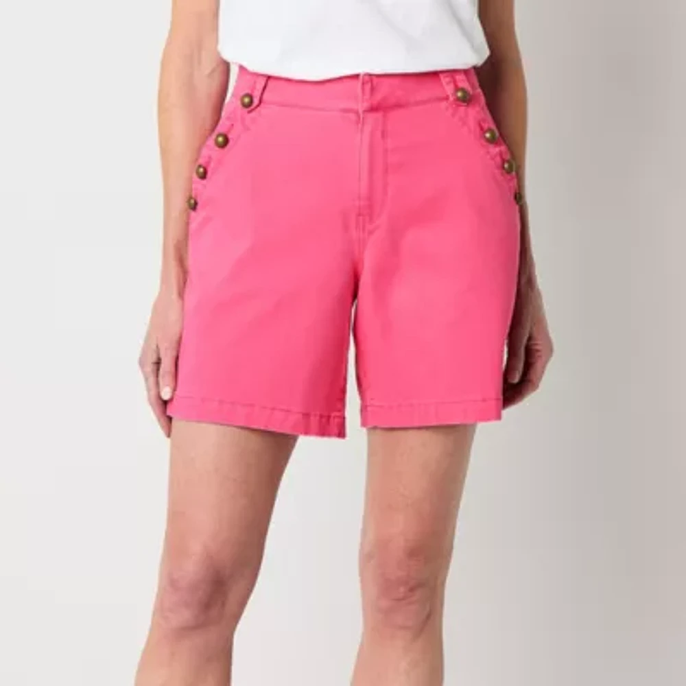 St. John's Bay Womens Mid Rise Chino Short