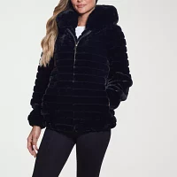 Gallery Faux Fur Hooded Heavyweight Womens Coat