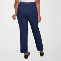 Alfred Dunner Free Spirit Womens Mid Rise Straight Leg Jean