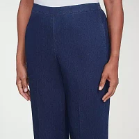 Alfred Dunner Free Spirit Womens Mid Rise Straight Leg Jean