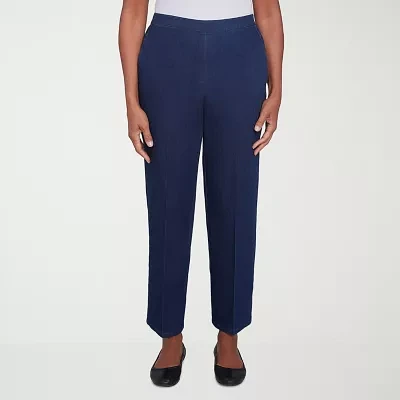 Alfred Dunner Free Spirit Womens Mid Rise Straight Leg Jean