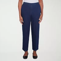 Alfred Dunner Free Spirit Womens Mid Rise Straight Leg Jean