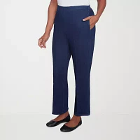 Alfred Dunner Free Spirit Womens Mid Rise Straight Leg Jean