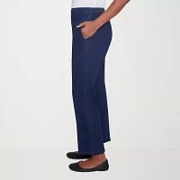 Alfred Dunner Free Spirit Womens Mid Rise Straight Leg Jean