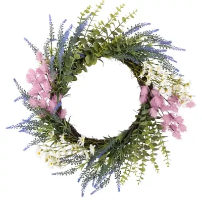 Linden Street 24in Lavendar Wild Flower Indoor Wreath