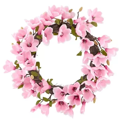 Linden Street 22in Pink Magnolia Wreath