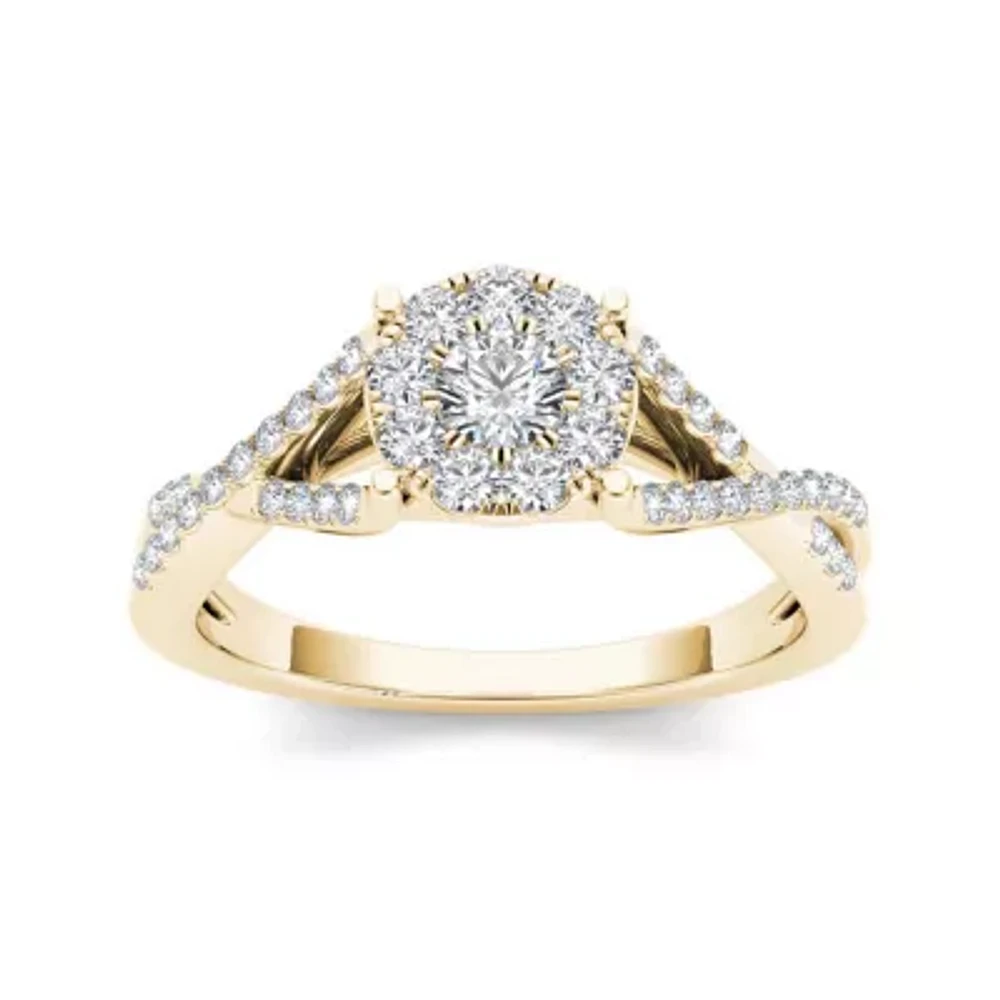 3/4 CT.T.W. Natural Diamond 10K Yellow Gold Engagement Ring