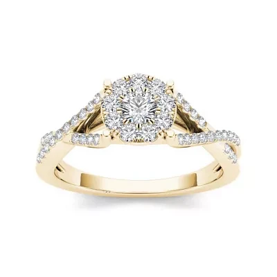 3/4 CT.T.W. Natural Diamond 10K Yellow Gold Engagement Ring