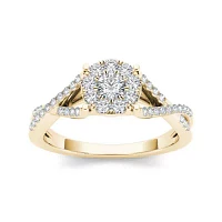 3/4 CT.T.W. Natural Diamond 10K Yellow Gold Engagement Ring