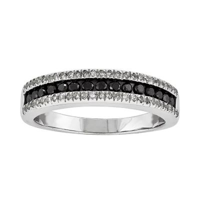 1/2 CT. T.W. Natural Black Diamond Sterling Silver Band