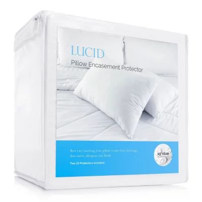 Lucid Zippered Encasement Pillow Protector Set of2