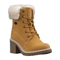 Lugz Womens Clove Fur Flat Heel Lace Up Boots