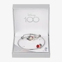 Disney Classics 100 Celebration Multi Color Crystal Silver Tone Pure Silver Over Brass Mickey Mouse Bangle Bracelet