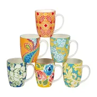 Certified International Damask Floral 6pc Coffee Mug Set