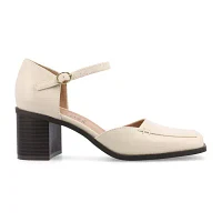 Journee Collection Womens Evangeline Stacked Heel Pumps