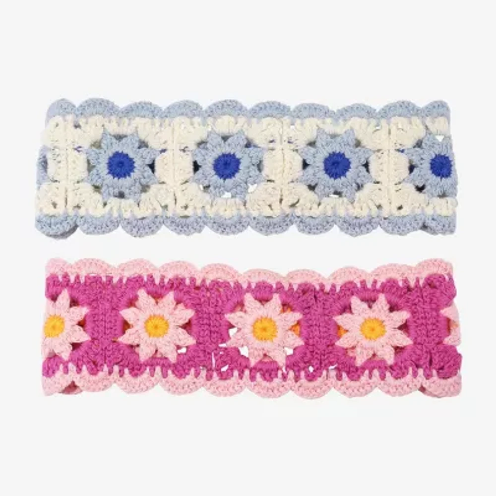 Arizona Floral Crochet 2-pc. Womens Headband