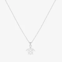 Bijoux Bar Delicates Delicates Silver Tone Turtle 16 Inch Link Pendant Necklace