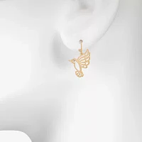 Bijoux Bar Delicates Gold Tone Hummingbird Glass Drop Earrings