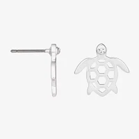 Bijoux Bar Delicates Silver Tone Turtle Glass 12.5mm Stud Earrings