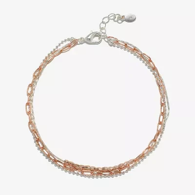 Bijoux Bar Delicates Two Tone 9 Inch Link Ankle Bracelet