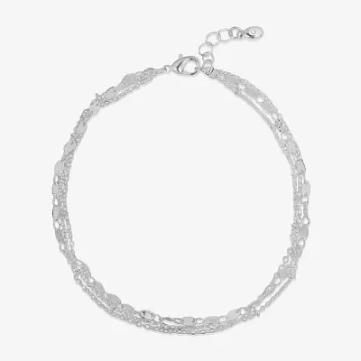 Bijoux Bar Delicates Delicates Silver Tone 9 Inch Link Ankle Bracelet