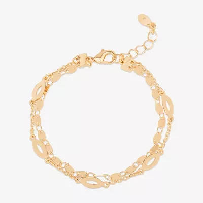 Bijoux Bar Delicates Gold Tone 7.5 Inch Link Chain Bracelet