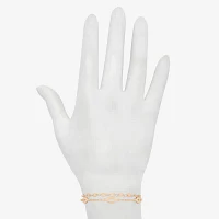 Bijoux Bar Delicates Gold Tone 7.5 Inch Link Chain Bracelet