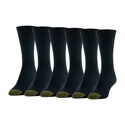 Gold Toe Ribbed 6 Pair Crew Socks Womens