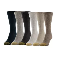Gold Toe Ribbed 6 Pair Crew Socks Womens