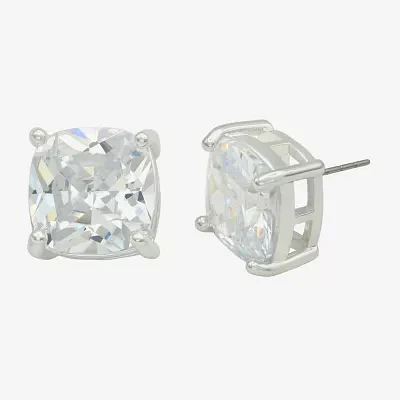 Sparkle Allure Cubic Zirconia Pure Silver Over Brass 12mm Stud Earrings