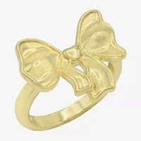 Sparkle Allure 14K Gold Over Brass Bow Cocktail Ring