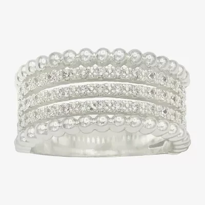 Sparkle Allure Cubic Zirconia Pure Silver Over Brass Band
