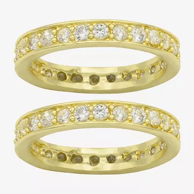 Sparkle Allure 2-pc. Cubic Zirconia 14K Gold Over Brass Ring Sets