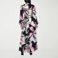 Premier Amour Womens Long Sleeve Floral Maxi Dress