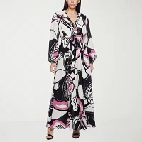 Premier Amour Womens Long Sleeve Floral Maxi Dress