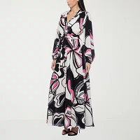 Premier Amour Womens Long Sleeve Floral Maxi Dress