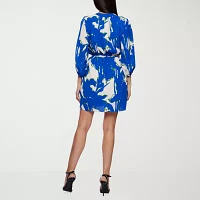 Premier Amour Womens 3/4 Sleeve Floral Fit + Flare Dress